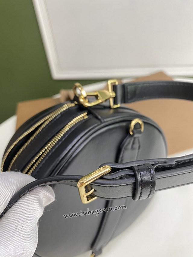 Burberry專門店新款黑色圓餅包 巴寶莉Louise圓形單肩斜挎女包 yxb1216